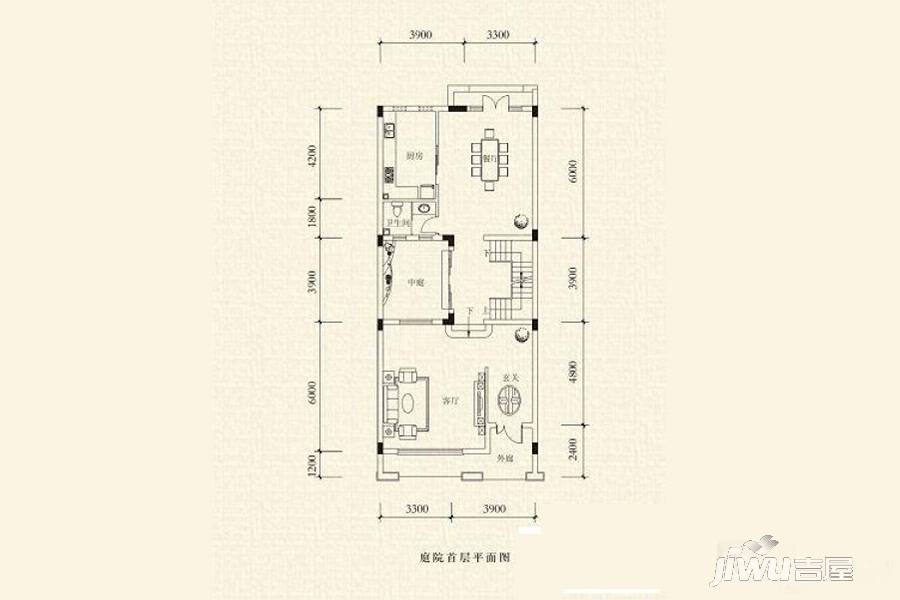 中铁水映加州5室4厅4卫282㎡户型图