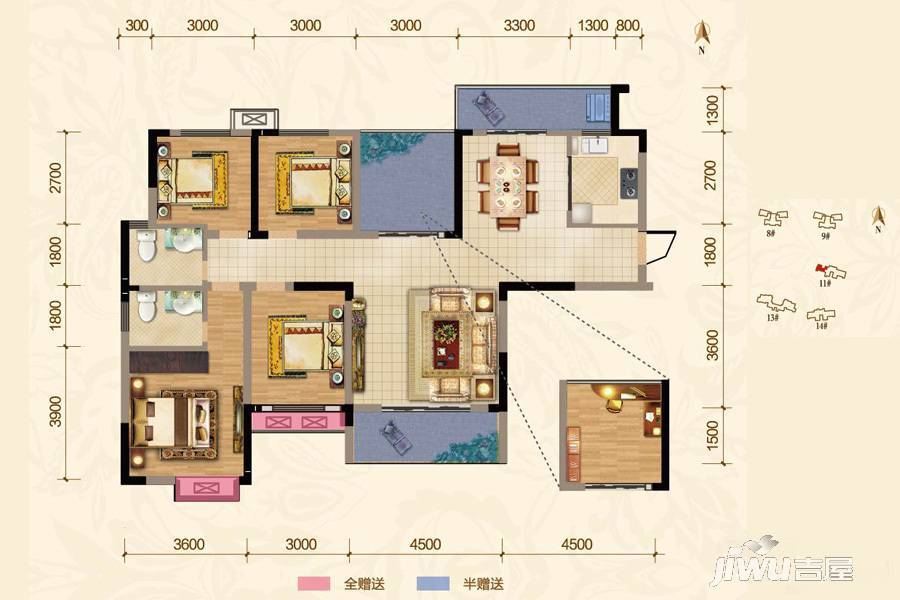 长沙水墨林溪户型图图片