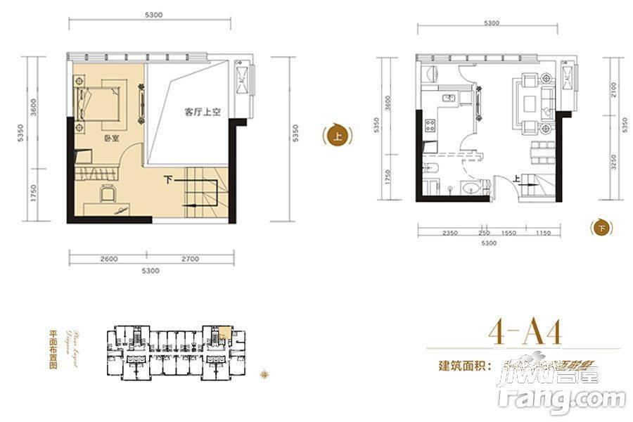 达美溪湖湾别墅1室1厅1卫32.3㎡户型图