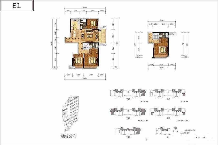 梅溪正荣府4室2厅3卫126㎡户型图