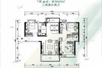 海伦春天3室2厅2卫104.7㎡户型图