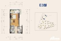 中海新城熙岸1室1厅1卫44㎡户型图