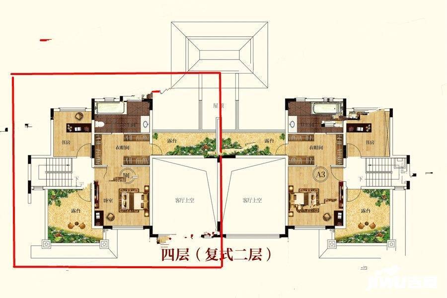 恒大御景天下4室2厅2卫192.4㎡户型图