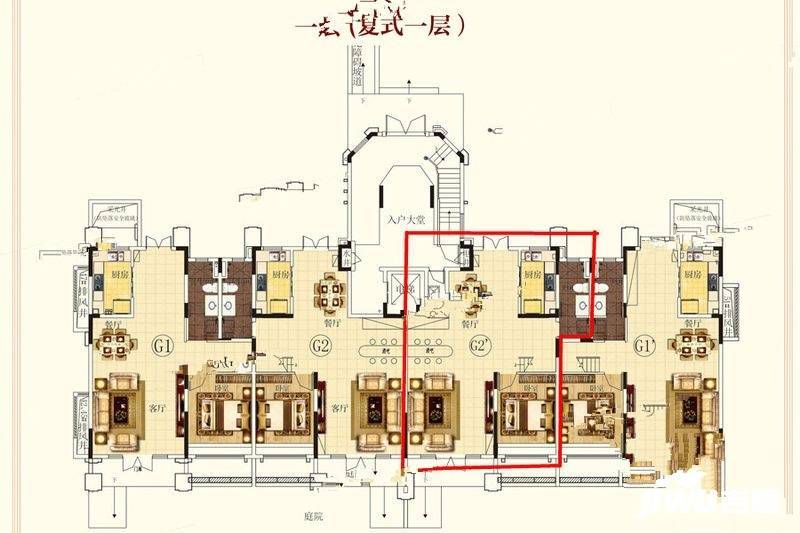 恒大御景天下4室2厅3卫207.9㎡户型图