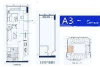 正荣财富中心1室1厅1卫50.2㎡户型图