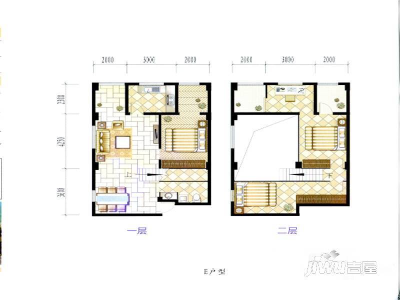 蓝湾华府3室1厅1卫户型图