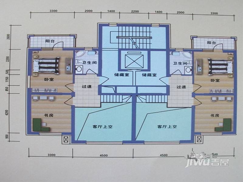 阳光嘉城二期3室2厅2卫86㎡户型图