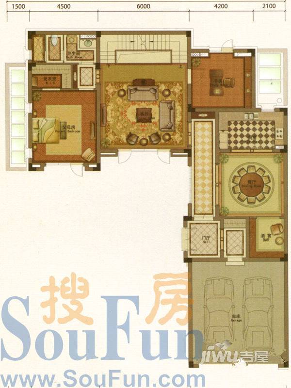 绿城御园普通住宅188㎡户型图