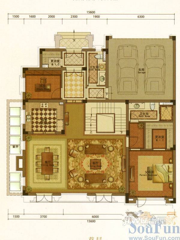 绿城御园普通住宅179㎡户型图