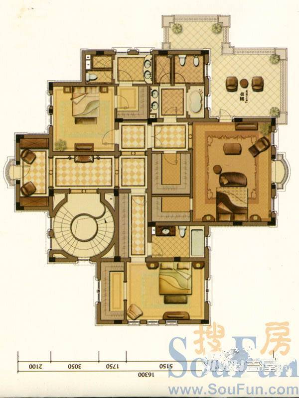 绿城御园普通住宅198㎡户型图