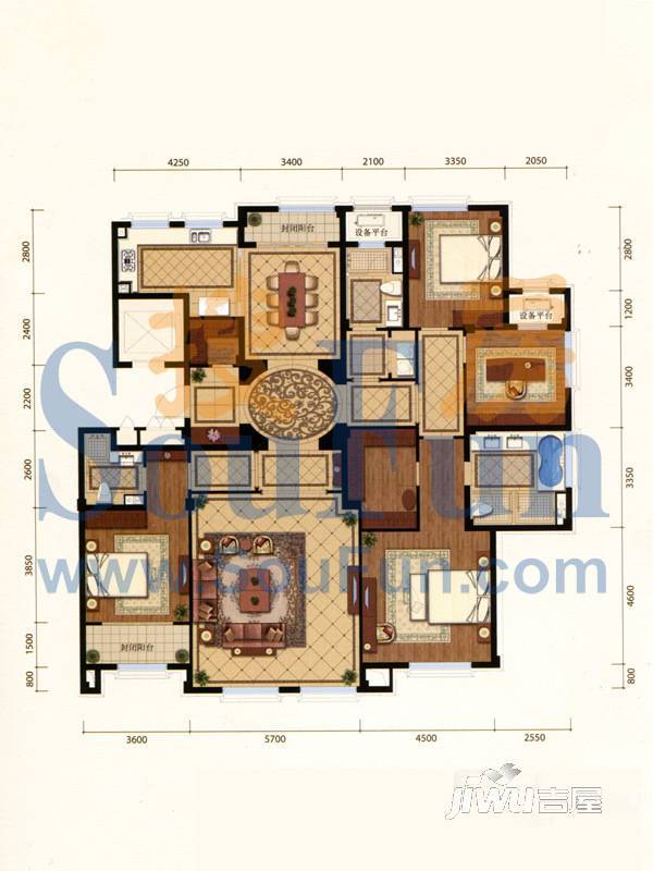 绿城御园3室2厅3卫233㎡户型图