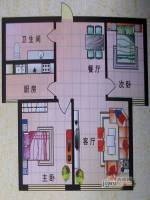 东城明珠2室2厅1卫87.8㎡户型图