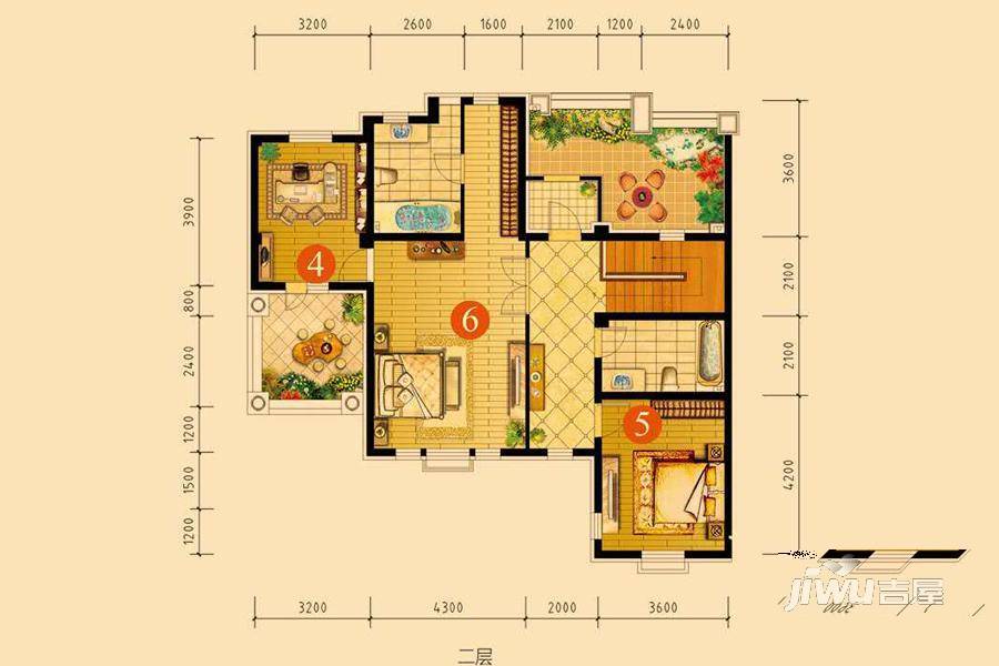 高地爱莲堡花园6室2厅3卫327㎡户型图