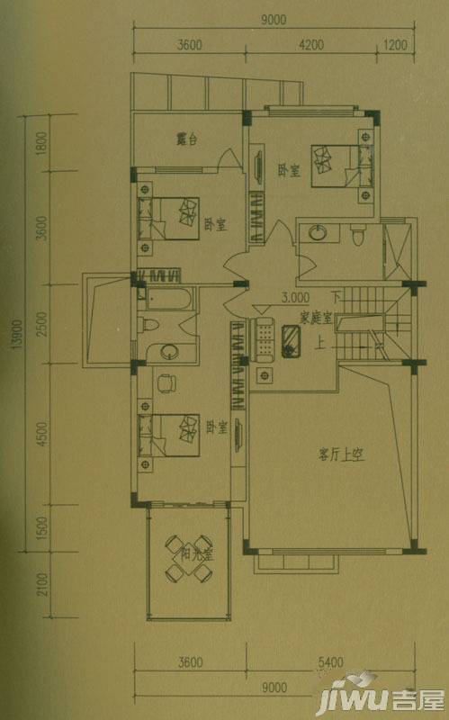 洱海龙湾5室3厅4卫293㎡户型图