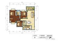 苹果城二期桂园3室2厅2卫132.4㎡户型图