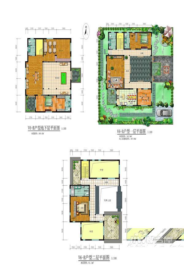 大理感通别墅6室3厅4卫207.7㎡户型图