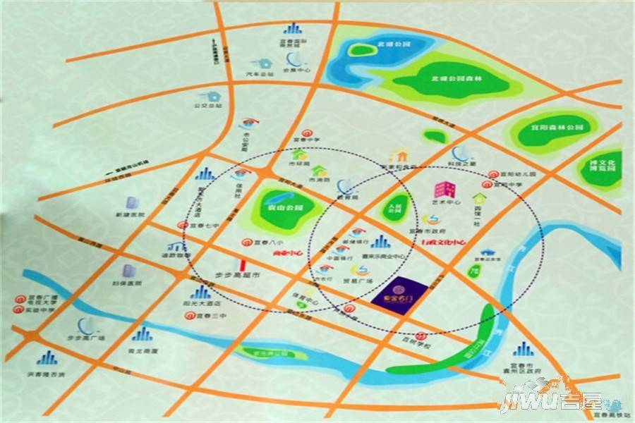 宜春紫金名门位置交通图