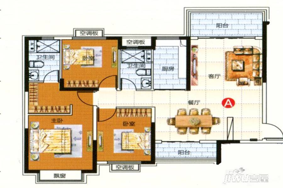 恒大翡翠华庭普通住宅132㎡户型图