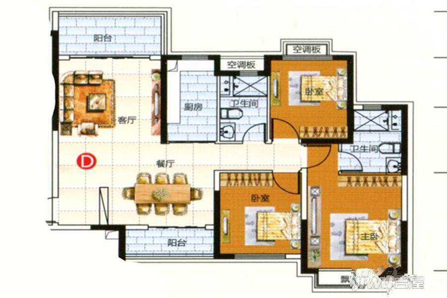 恒大翡翠华庭普通住宅121㎡户型图