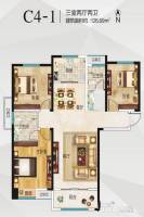 空港新城3室2厅2卫126.7㎡户型图