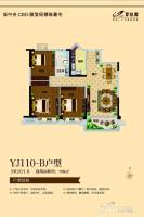 碧桂园 天汇3室2厅1卫108㎡户型图