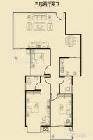 鸿运星城3室2厅2卫128㎡户型图
