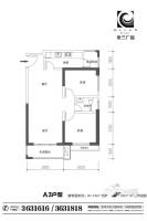 米兰广场2室2厅1卫91.1㎡户型图