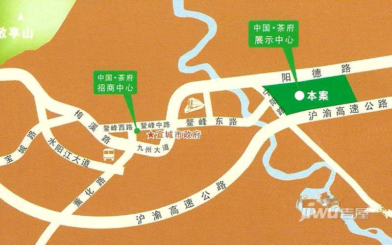 中国茶府位置交通图