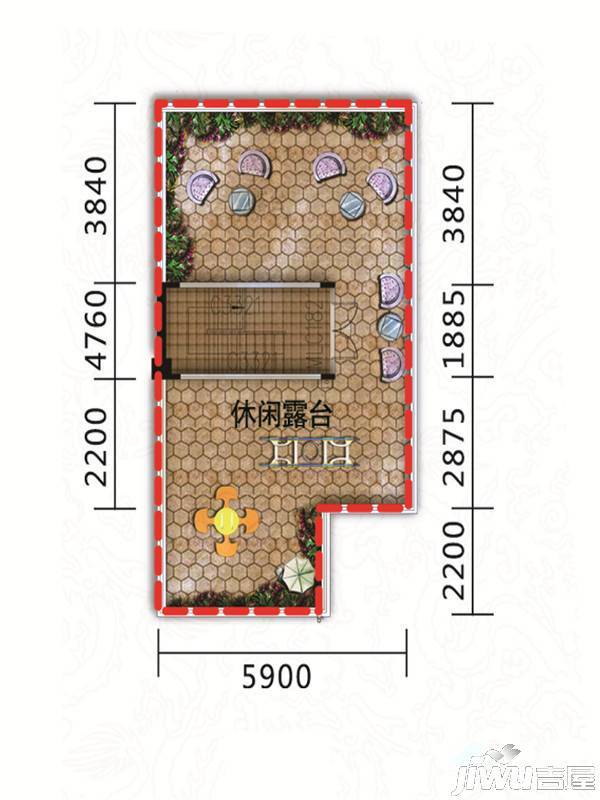 天下第一石城园上园养生别墅3室2厅1卫130㎡户型图