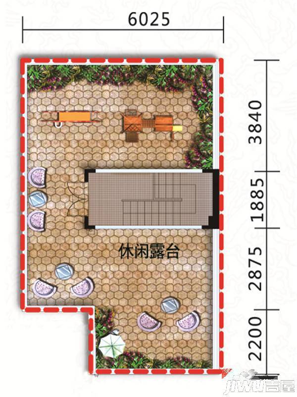 天下第一石城园上园养生别墅3室2厅1卫130㎡户型图