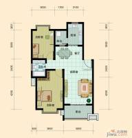 徽商御花园2室2厅1卫87㎡户型图