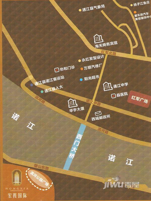 通江宏霞国际位置交通图图片