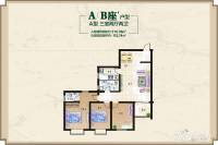 新景翡翠三期新景花园3室2厅2卫115.4㎡户型图