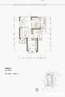 恒大御景半岛2室2厅1卫86㎡户型图