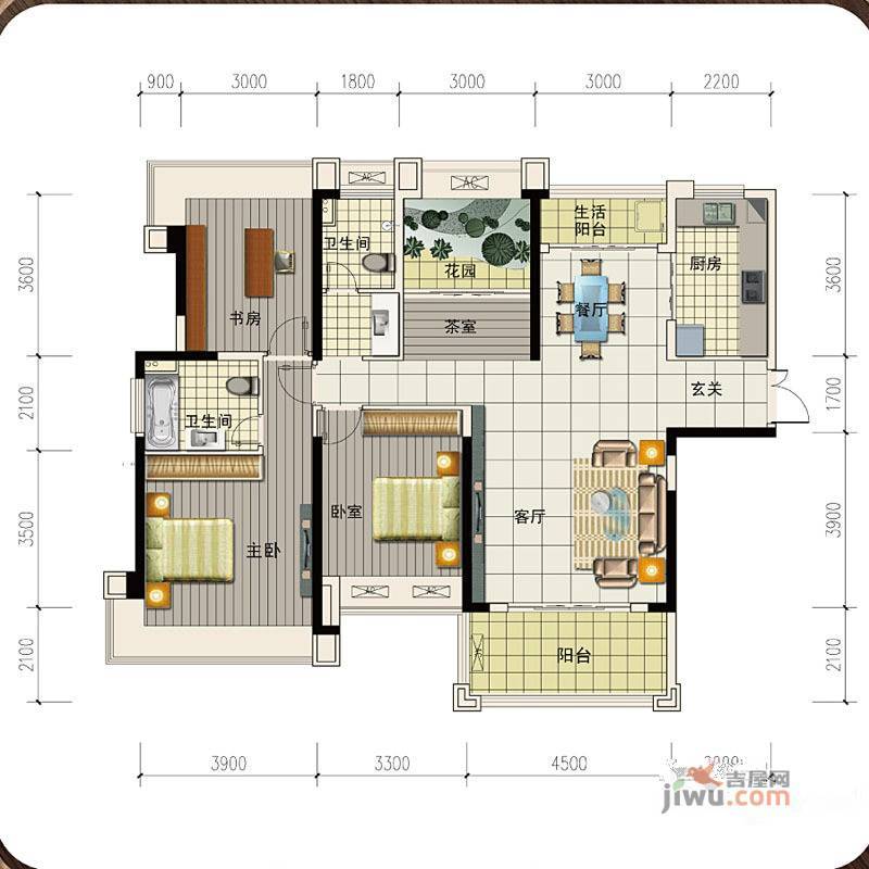 高科慧谷阳光4室2厅2卫148.9㎡户型图