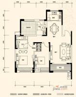 佳兆业金域天下3室2厅2卫118㎡户型图