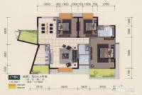 中信庐山一号3室2厅2卫131.4㎡户型图