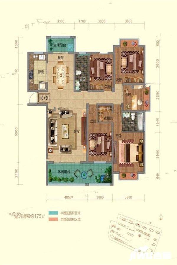 盛世金龙湾5室2厅2卫175㎡户型图