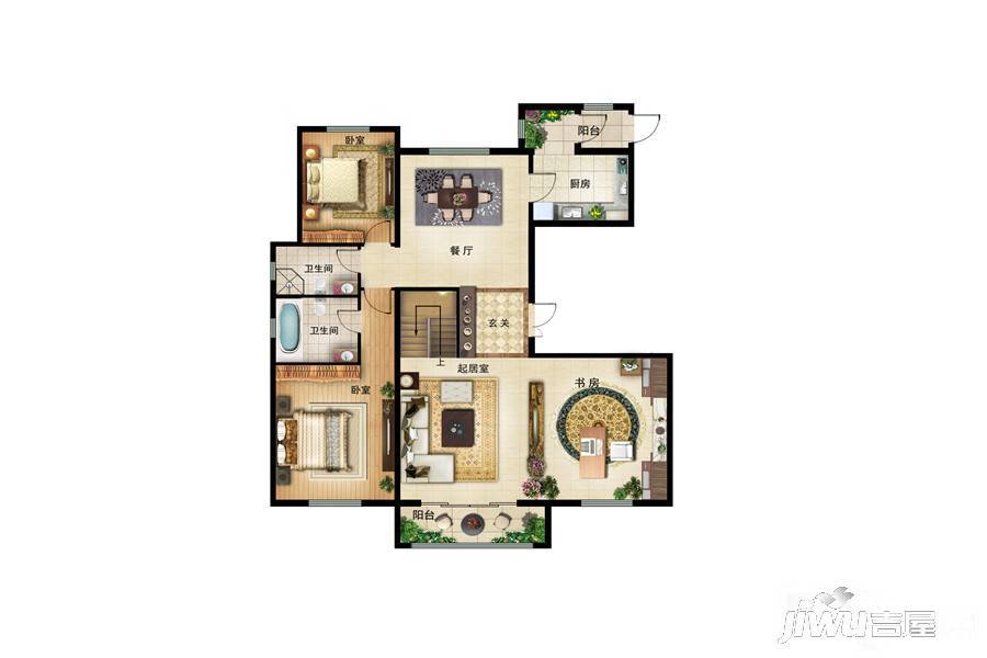 新世界家园3室2厅2卫238㎡户型图