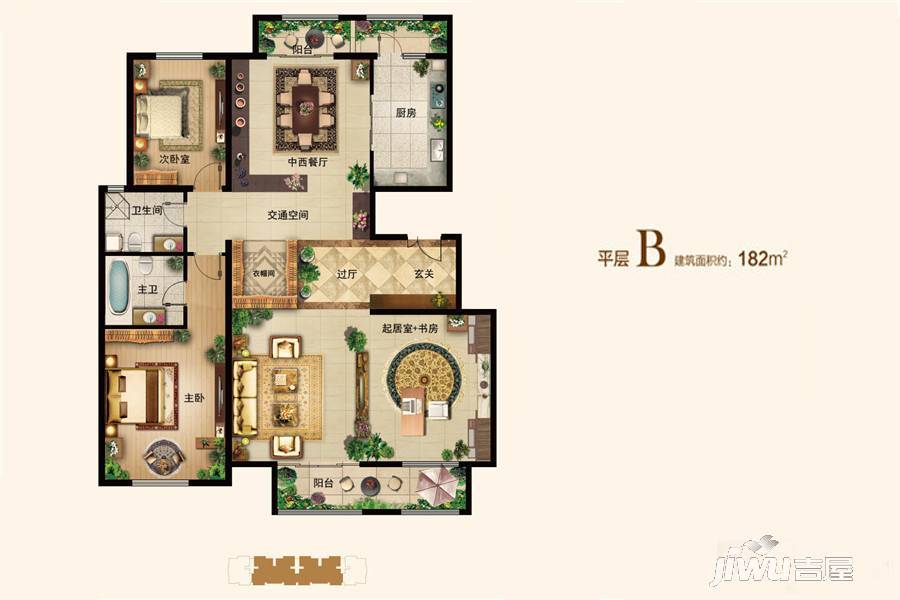 新世界家园4室2厅2卫182㎡户型图