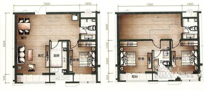 华夏·铂宫3室2厅3卫140.7㎡户型图