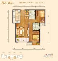 燕京航城2室2厅2卫102㎡户型图