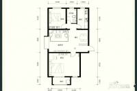 万和金城2室2厅1卫112.9㎡户型图