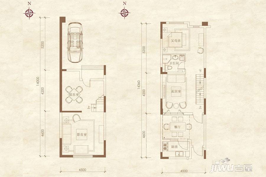 万润北京运河湾4室3厅2卫130㎡户型图