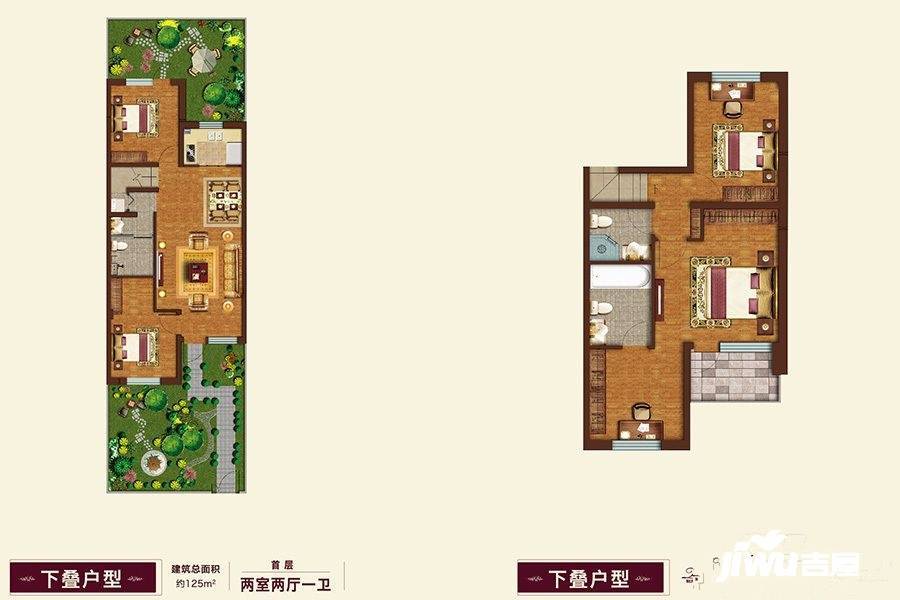 鸿坤理想澜湾5室2厅3卫125㎡户型图