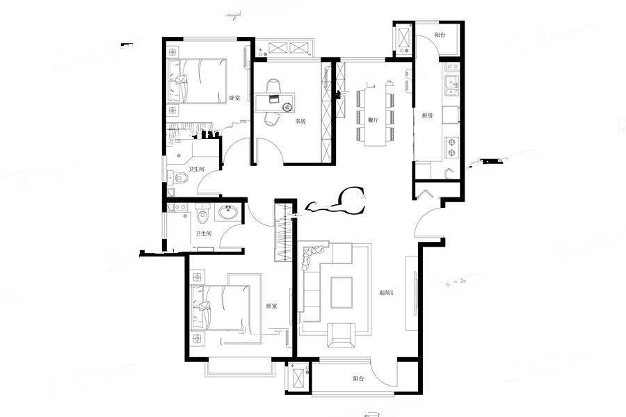 中建高街国际
                                                            3房2厅2卫
