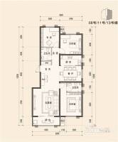 紫霞胜境3室2厅2卫131.8㎡户型图