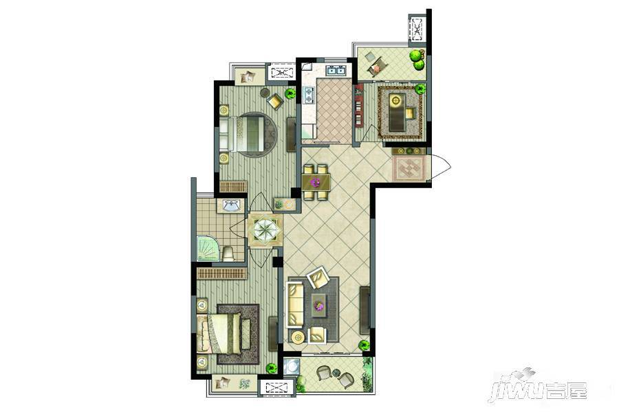梅岭公馆3室2厅1卫111㎡户型图