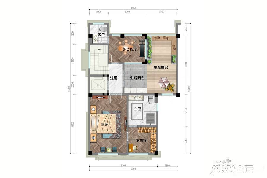 汇智津园6室2厅5卫376㎡户型图