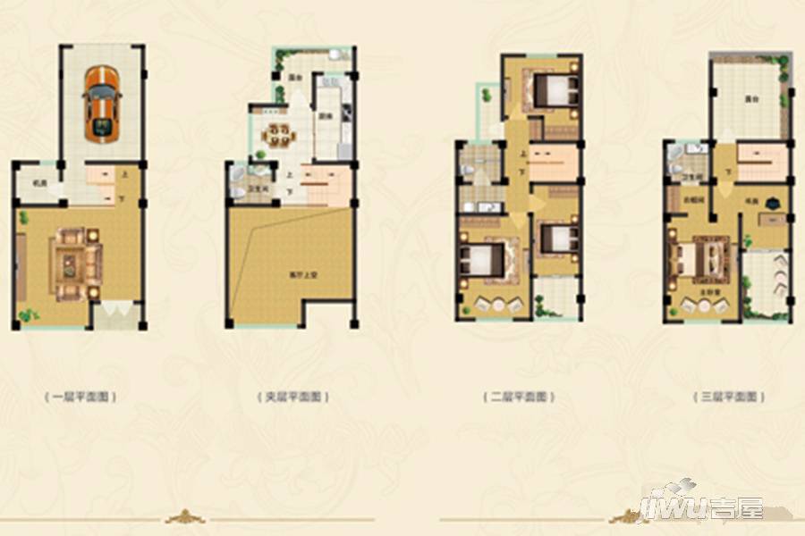 天鹅湾墅园别墅5室2厅2卫189.8㎡户型图